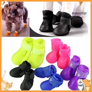 [Vip] juego de 4 botas de lluvia impermeables antideslizantes para gatos, perros, cachorros, mascotas