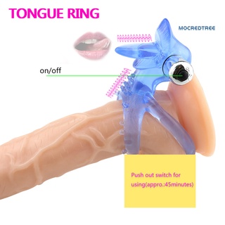 [Shanfengmenm] gran lengua masculina retardo eyaculación vibrador polla anillo pene bloqueo juguete sexual