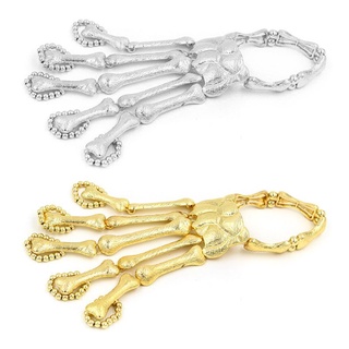 brroa halloween cadena de mano de metal talon esqueleto dedo pulsera de las mujeres de la calavera pulsera