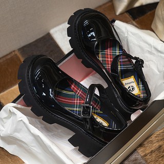 Pequeños zapatos de cuero de mujer jk tacón alto británico suave hermana zapatos lolita suela gruesa Mary Jane zapatos