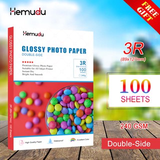 (100 unids/pack) 3R papel fotográfico brillante de doble cara 240 g/m2