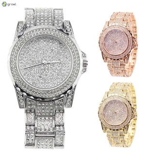 Fashion Women Watches Inlay Rhinestone Dial Clock Steel Strap Wristwatch Electronic Movement Ladies Casual Quartz Watch