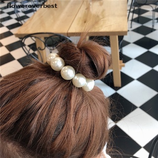 fbmx ruoshui mujer grande perla lazos de pelo moda estilo coreano diadema scrunchies niñas cola de caballo titulares de goma banda accesorios de pelo caliente
