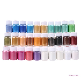 ~ 32 colores nacarados Natural Mica polvo Mineral epoxi resina tinte pigmento perla