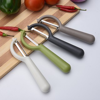 Cortador de corte de acero inoxidable con mango redondo/herramientas procesadoras/Color aleatorio/pelador de frutas/verduras