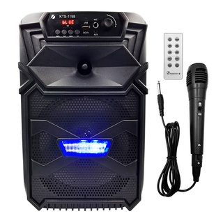 Bocina bluetooth 8 pulgadas luz led karaoke con micrófono y control KTS-1198 (1)