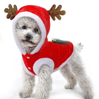 Ropa de perro de navidad para perros pequeños, de terciopelo de Coral, disfraz de mascota, gato, ropa, mascotas, disfraz de invierno (1)