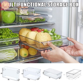 plástico de la cocina despensa gabinete refrigerador congelador de almacenamiento de alimentos cubos con asas transparente