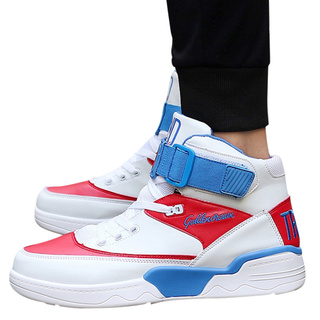 ♛fiona01♛ Fashion Men's Breathable High-Top Sneakers Slip Wear-Resistant Basketball Shoes (5)