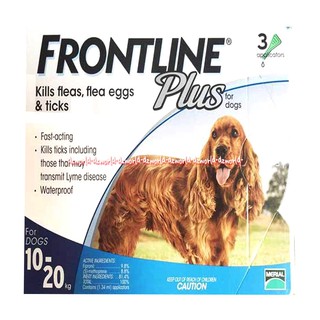 Frontline Plus para perros mata pulgas con contenido de peso de 10-20 kg 3 piezas exterminador de pulgas para perros en primera línea + pulgas para perros