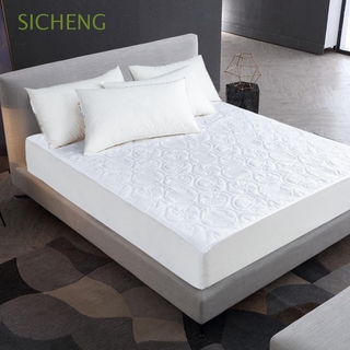 SICHENG - funda de colchón de varios tamaños, transpirable, Protector de colchón, impermeable, estilo de hoja, Color sólido, suave, Protector para el hogar