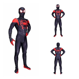 Miles Morales Spider-Verse Niños Adulto Lycra Spandex Superhéroe Cosplay Disfraz De Fiesta (2)