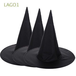 LAGO1 3PCS Decorativo Negro Accesorio de vestuario Sombreros de disfraces Sombrero de bruja de Halloween Decoración de accesorios Vestido de fiesta Regalo de los niños Novedad Cosplay Gorra de mago