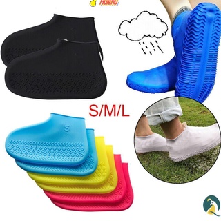 HUI reutilizable de silicona Overshoes Unisex reciclable cubierta de arranque impermeable zapatos nuevos días lluviosos interior al aire libre Protector de bota cubierta/Multicolor