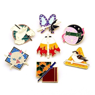 MAOQI Jewelry Gifts Metal Brooch Creativity Brooch Demon Slayer Brooch Cartoon Badges Bag Accessories Jacket Pin Cartoon Jewelry Clothes Decoration Hat Decorative Backpacks Decoration Anime Badge (9)
