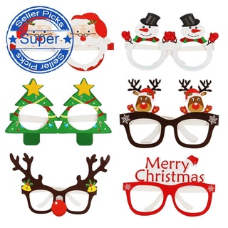 9 unids/set lindo santa claus antler gafas muñeco de nieve gafas de navidad fiesta n6y4