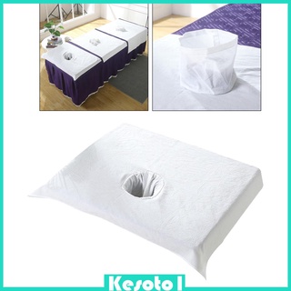 algodón spa media mesa cubierta de salón de belleza cama cara agujero toalla blanco