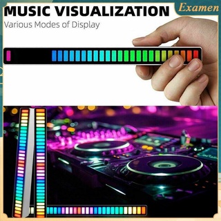 & 2021 New RGB Voice-Activated Pickup Rhythm Ambient Light Creative Colorful Sound Control Ambient Light with 32 Bit Music Level Indicator Car Desktop APP Control for Vehicles Recreation Place examen