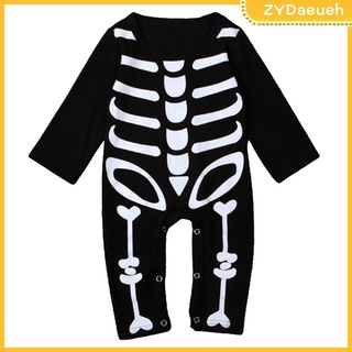 una pieza de halloween esqueleto mameluco disfraz mono bebé niños niñas juego de rol mameluco, 70/80/90/95 seleccionable