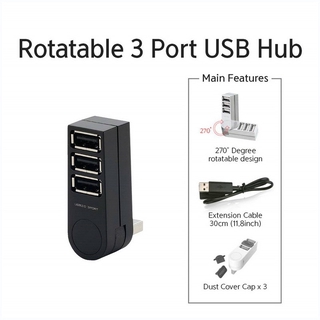 COD USB 2.0 three-port hub 7-character rotating HUB three-port multi-function extender USB three-port splitter REDDOOR (5)