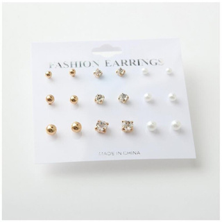 New Fashion 9pairs/lot Simple Design Stud Earrings For Women Daily Jewelry Accessories Women Earrings Wholesale