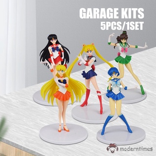 5 Unids/set Sailor Moon Modelo Anime Figura Coleccionable Lindo Coche Interior Decoración De Tarta top Para Fans CVGs (1)