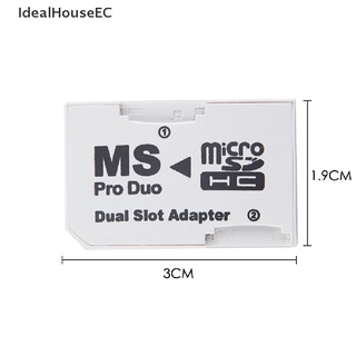 [IdealHouseEC] Adaptador De Tarjeta De Doble 2 Ranuras PSP Micro SD TF Flash A Memory Stick MS Pro Duo Venta Caliente