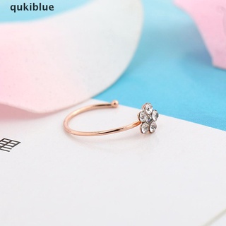 Qukiblue Stainless Steel Plum Bossom Clip On Nose Ring Nose Piercing Clip Jewelry MX