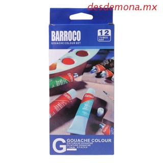desdemona 12 colores gouache tubos de pintura conjunto de 6 ml dibujar pintura pigmento pintura con cepillo suministros de arte