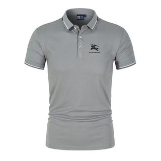 Nuevo Burberry hombres Polo camiseta verano de alta calidad negocios Casual Golf solapa Polos camisa de tenis