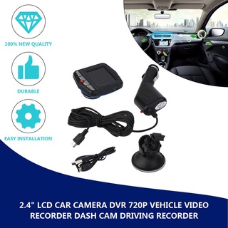 listo stock 2.4" lcd cámara de coche dvr 720p vehículo grabadora de vídeo dash cam grabadora de conducción