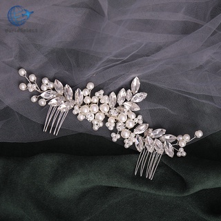 Peine largo De cabello con Flores/peine De perlas/accesorios Para el cabello Decorativo Para novia