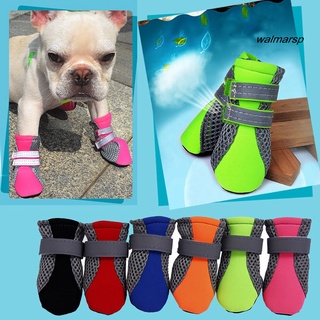 [Wmp] 4 pzs zapatos antideslizantes para perros/mascotas/suela suave transpirable/correas ajustables/botas (2)