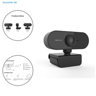 buzaide fácil instalación usb webcam 1080p rotable alta resolución cámara web efecto de sonido puro para estudio