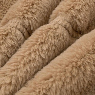 Mujeres calentador de piel sintética de lana esponjosa abrigo de oso de peluche Chamarra de las señoras de invierno Outwear (4)