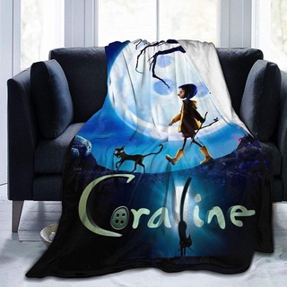 Spot goods HGWHGS Super Soft Blanket Hypoallergenic , Blanket Wakaltk Coraline Moon Nightmare Cat Extra Fluffy Plush Bed , For Traveling Camping Home Bed Living Room Sofa 50x40 IN / 60x50 IN / 80x60 IN