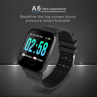 A6 Smart Wristband Bracelet Heart Rate Blood Pressure Monitor Fitness Smartband