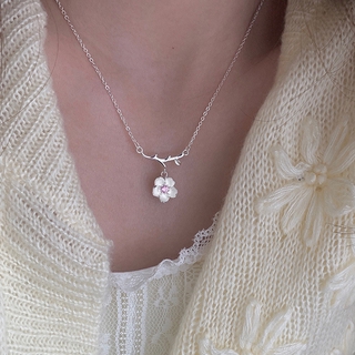 #nueva llegada # collar simple joyería de plata de cristal flor más reciente ramas colgante collar para las mujeres