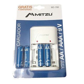 Cargador De Baterias Aa Aaa 9v Incluye 4 Pilas Recargables MC-700