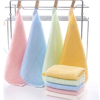 Hook Bamboo Fiber Small Square 25*25 Saliva Towel Children's Small Towel Blue