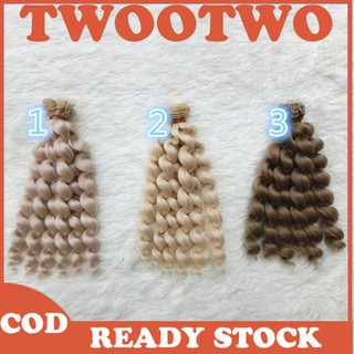 [Twootwo] peluca De cabello Sintético rizada larga rizada/muñecas Sd Para Bjd 20x100cm (1)