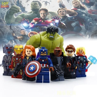 【BTY】 Figure Toys Avengers Hulk Black Widow Beauty Team Director Children's Puzzle Assembled Building Block Minifigure Toys