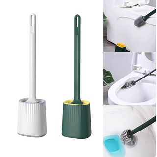 Toilet Brush with Holder Wall-Mounted Floor-Standing Cleaning Brush Set Soft Bristles Long Handle Brush Household