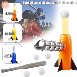 Baseball Pitching Machine Toys Set Children Training Sport Outdoor Pitcher T Ball Batting Practice Equipment with 5 Ball