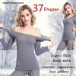 marrybacocn ropa interior térmica de invierno caliente conjunto largo johns sin costuras térmica ropa interior caliente mx
