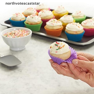 ncvs 12 soportes de silicona para cupcakes, galletas, postres, hornear, tazas redondas, molde de estrella
