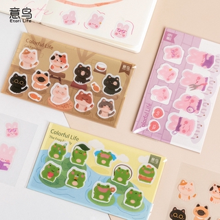 Mohamm 2pzas Stickers de gato Families decoración álbum de recortes papel de escuela creativa suministros de escuela