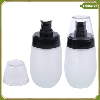 [ZCVE] 2 dispensadores de botellas de vidrio vacíos de 50 ml con bomba, dispensador de bomba de Gel, dispensador de crema cosmética, Spray, botellas