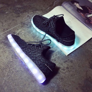 [0911] unisex led luminoso zapatos intermitente usb recargable cordones amantes zapatos