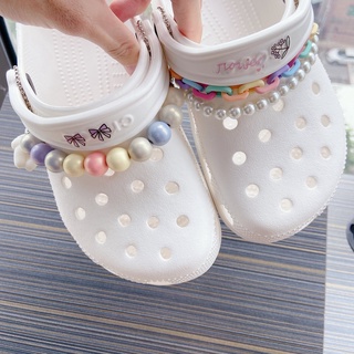 Rainbow Candy magic beads crocs Moda Cadena Decoración De Zapatos Diamante metal Perla DIY-Accesorios